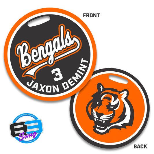 4" Circle Hard Acrylic Bag Tag - Bengals - 83Swag