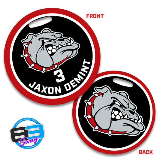 4" Circle Hard Acrylic Bag Tag - Bulldogs - 83Swag