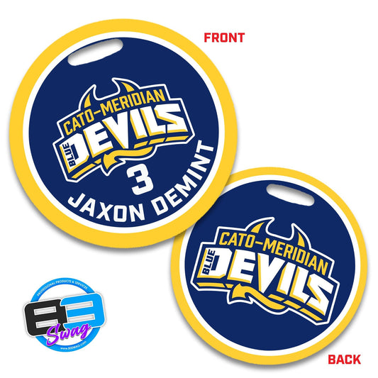 4" Circle Hard Acrylic Bag Tag - Cato-Meridian Blue Devils - 83Swag