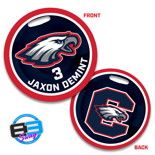 4" Circle Hard Acrylic Bag Tag - Centennial Eagles - 83Swag