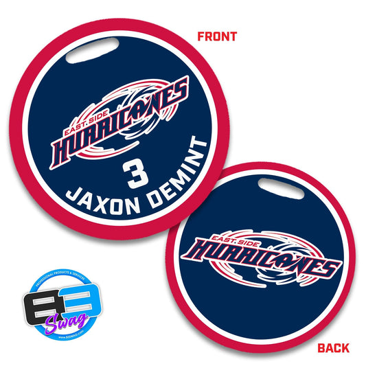 4" Circle Hard Acrylic Bag Tag - East Side Hurricanes - 83Swag