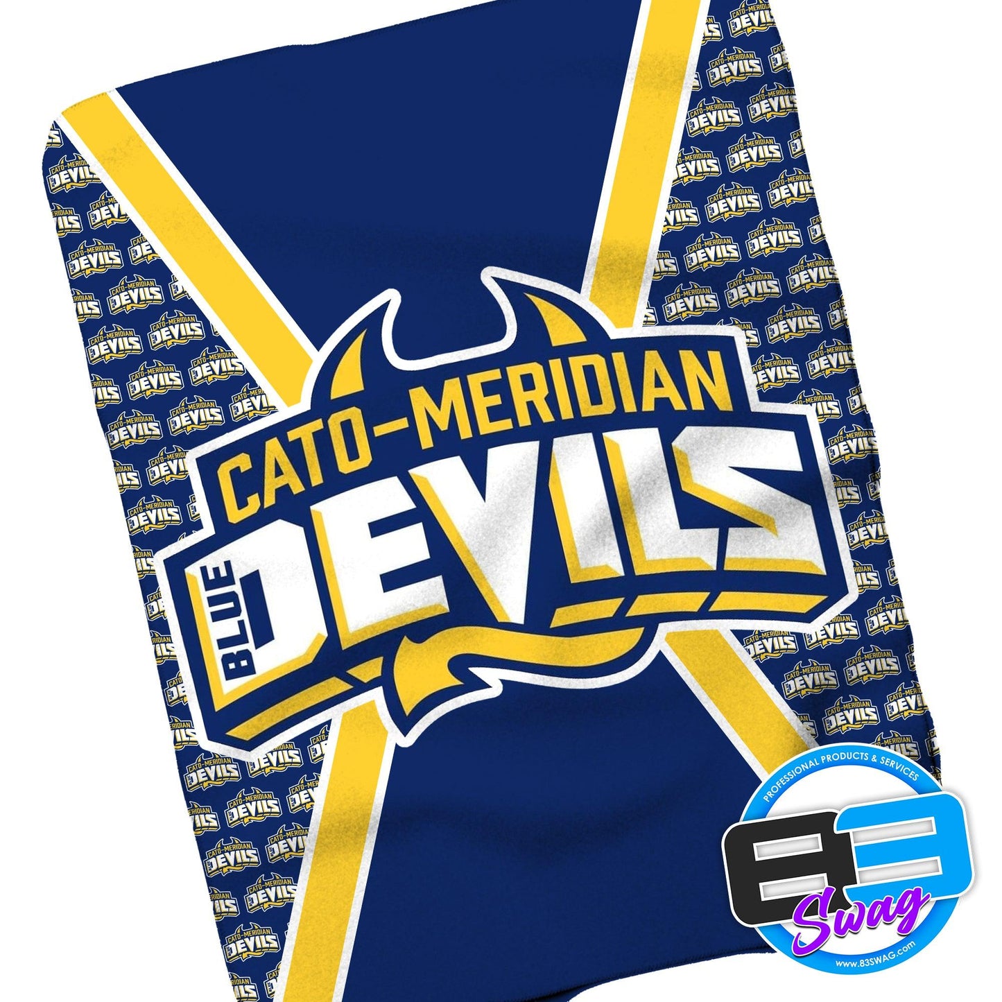 50"x60" Sherpa Fleece Blanket - Cato-Meridian Blue Devils - 83Swag