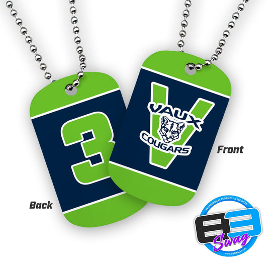 Double Sided Dog Tags - Includes Chain - Vaux Cougars - 83Swag