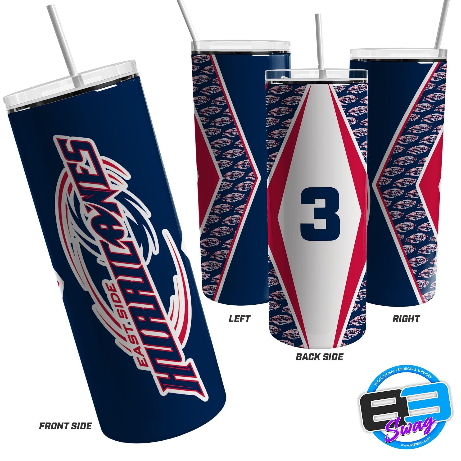 Skinny Tumbler - East Side Hurricanes - 83Swag