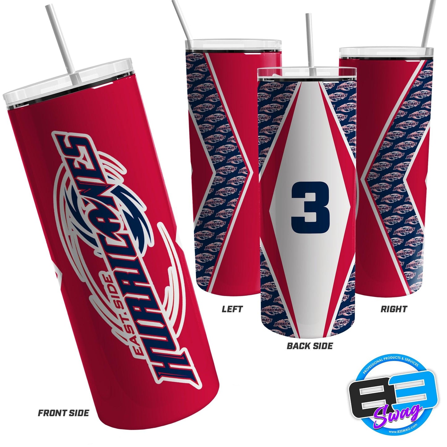 Skinny Tumbler - East Side Hurricanes - 83Swag