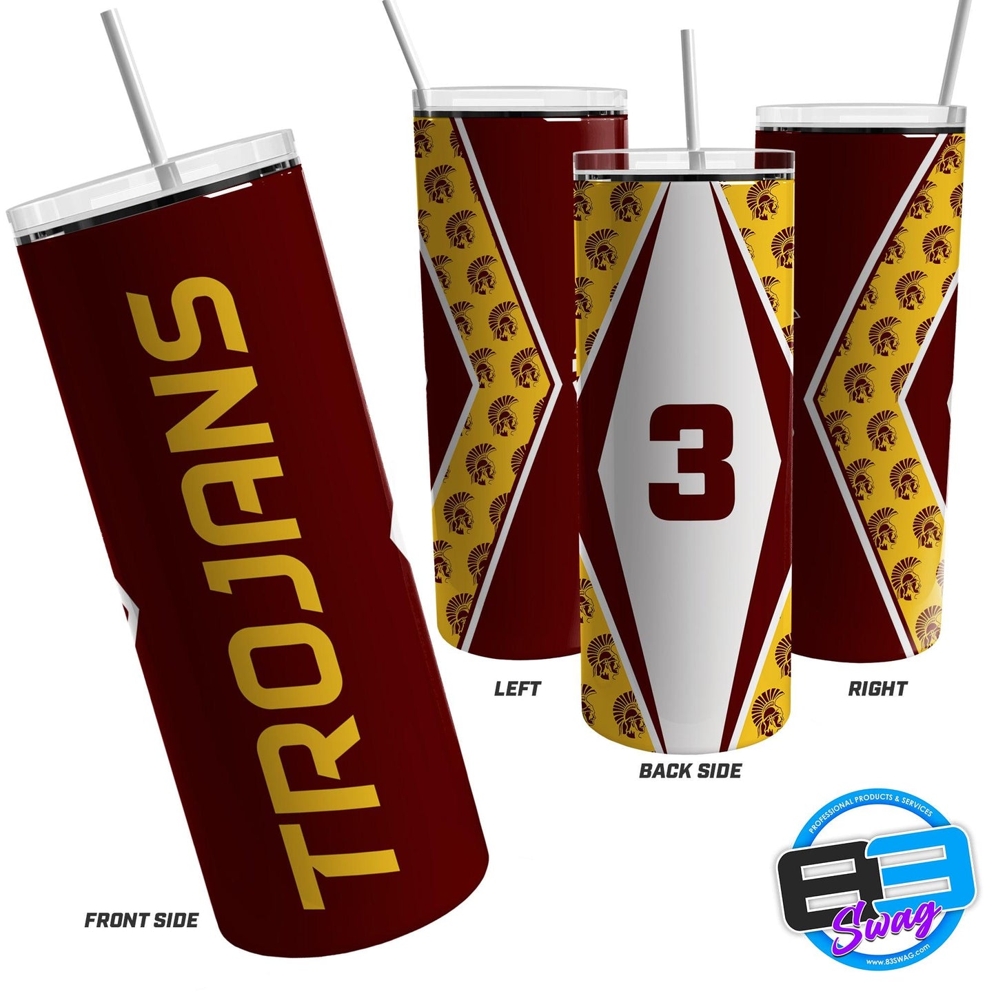 Skinny Tumbler - California PA Trojans - 83Swag