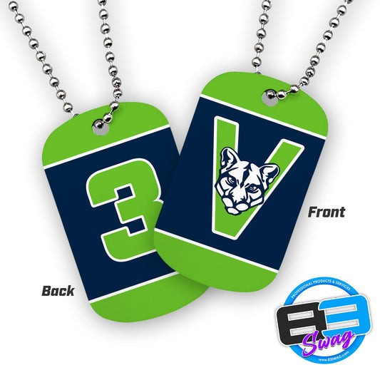 Double Sided Dog Tags - Includes Chain - Vaux Cougars - 83Swag
