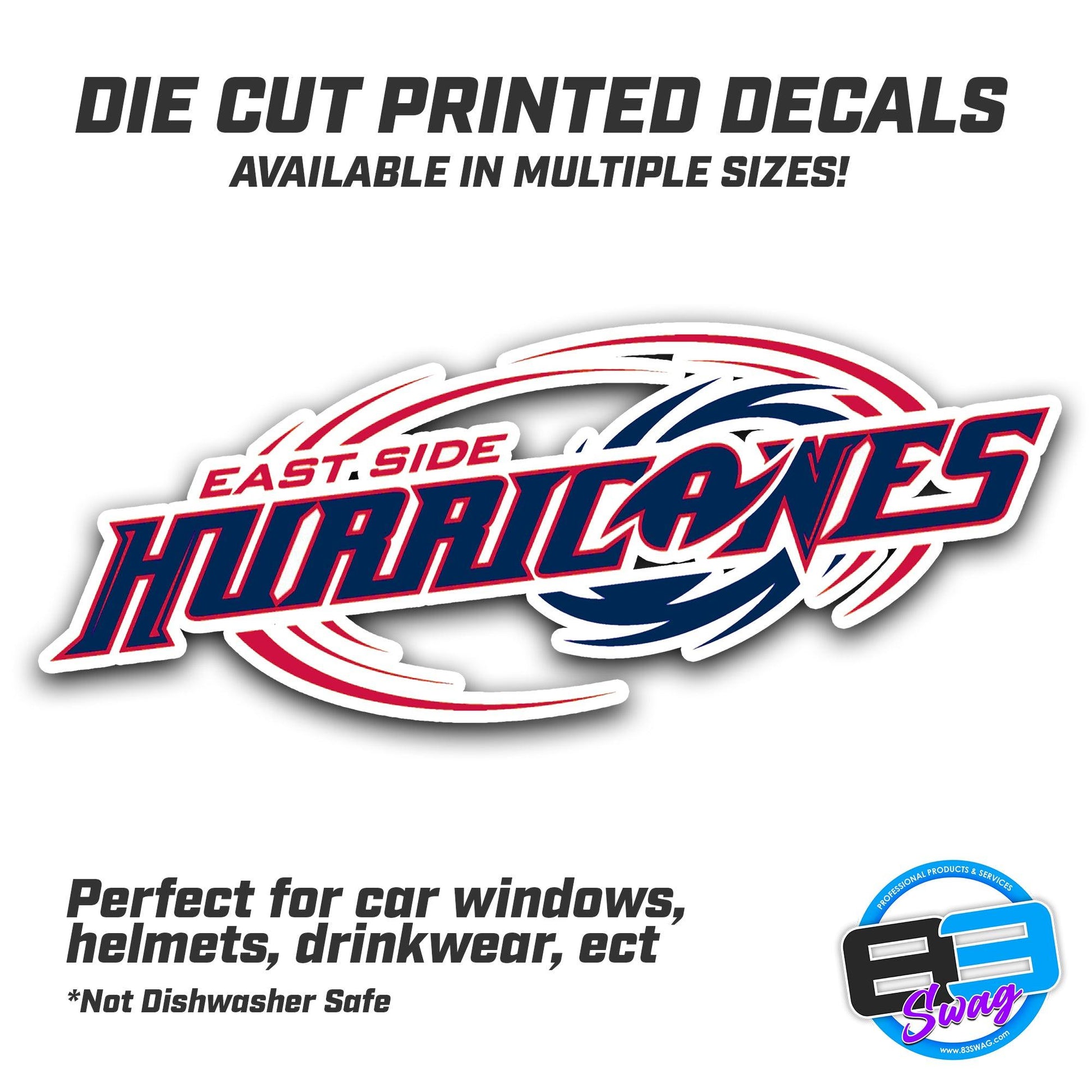 East Side Hurricanes Logo Vinyl Decal (Multiple Sizes) - 83Swag