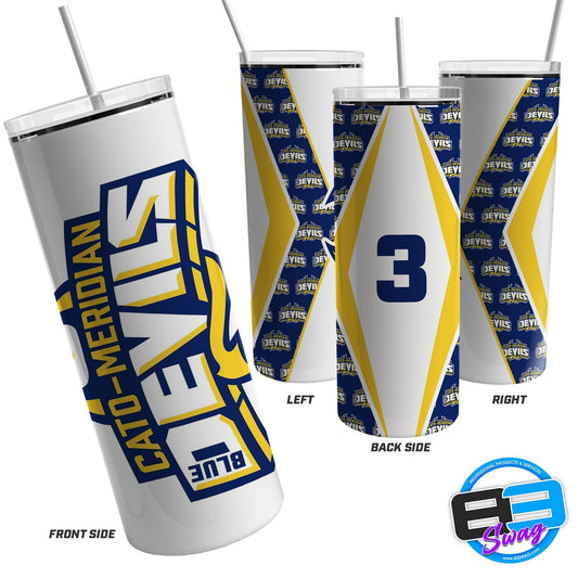 Skinny Tumbler - Cato-Meridian Blue Devils - White - 83Swag