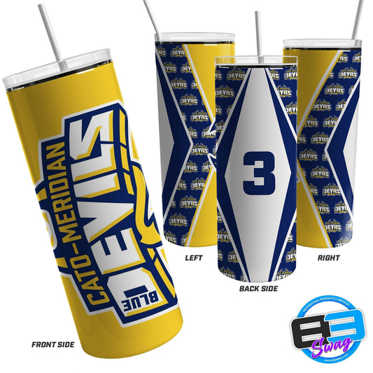 Skinny Tumbler - Cato-Meridian Blue Devils - Yellow - 83Swag